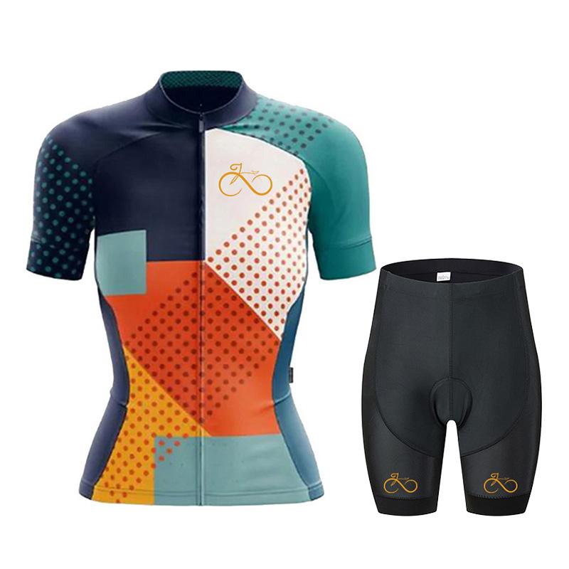 

2025 Fashion Cycling Set Women Cycling Jersey Short Sleeve Bicycle Cycling Clothing Kit Mtb Bike Wear Triathlon Maillot Ciclismo S