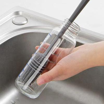 Silicone Cup Brush Milk Bottle Cleaning Brush Long Handle Water Bottles Cleaner Glass Cup Cleaning Brush Kitchen Cleaning Tools
