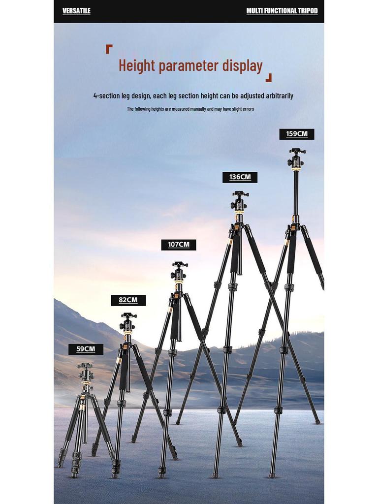 Lightweight Era Q999HE/HR Horizontal Center Column Tripod for Phones & DSLRs - Multifunctional Overhead Shot Capability