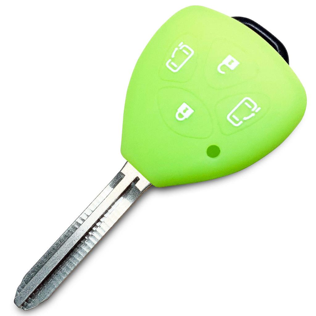 IKT Silicone Cover for Toyota, 4 Buttons, Fluorescent Green/Alphard/Noah/Voxy/Isis/Porte, Etc. Specially Designed To Be