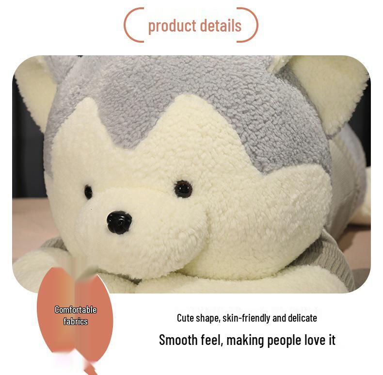 Husky Plush Slouchy Pillow - Super Soft Cute Bedtime Doll