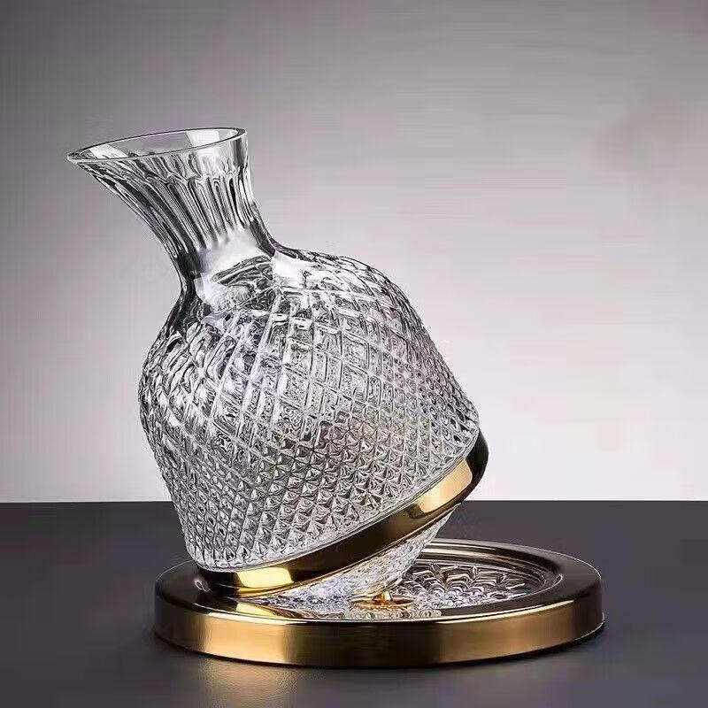 Вращающийся хрустальный стеклянный декантер для вина N/A
