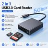 USB-C 3.0 2-in-1 ABS Card Reader, 5Gbps SD 4.0/TF Micro SD 4.0 USH II Reader Up To 312MB/s