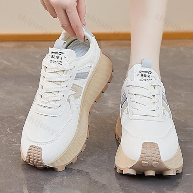 Platform Sneakers Women's Autumn 2026 New Outdoor Non Slip Height Increase Vulcanized Shoes Fashion Lace Up Comfort Casual Shoes