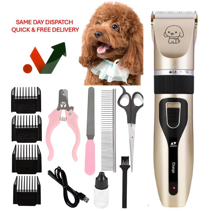 Cordless Pet Electric Dog Cats Grooming Clippers Low Noise Shaver Kit Trimmer