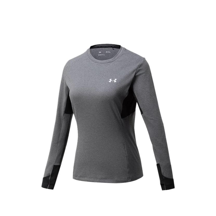 

Under Armour Hiking Casual Comfortable Sports Sweat-Wicking Crew Neck Long Sleeve T-Shirt Women tops Distant-Peak-Gray 14423272-0070 S