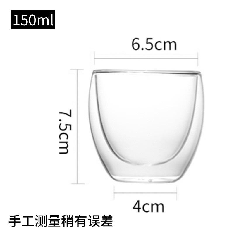 Thickened Double-Layer Water Cup Glass Egg-Shaped Cup High-Value Household Thermal Insulation Milk Cup Coffee Cup Transparent