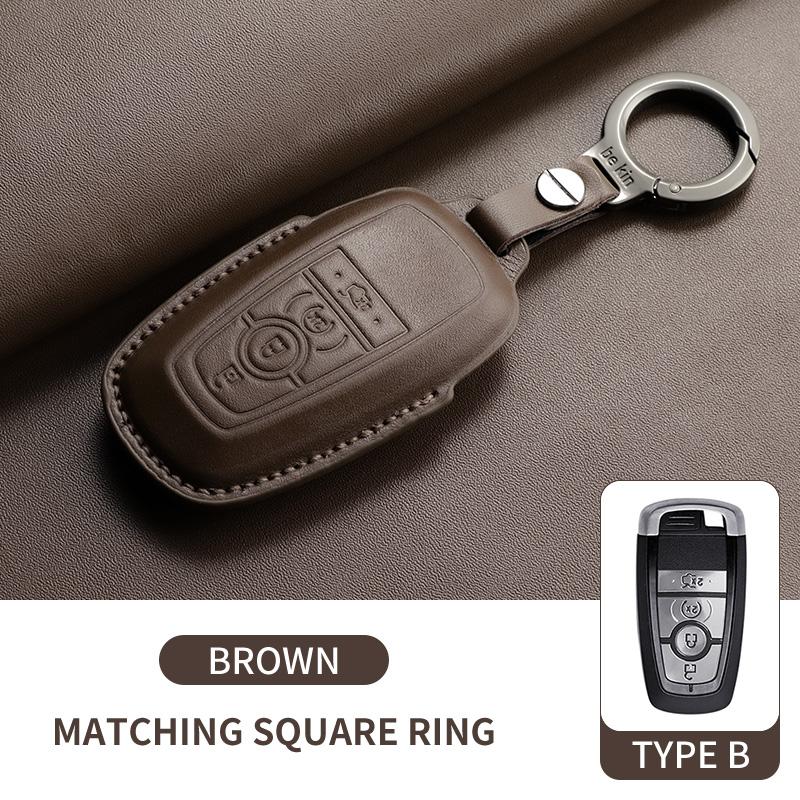Leather Car Key Case Cover For Lincoln Nautilus Corsair Aviator Navigator Anti-Scratch Auto Keychain Protector Shell Accessories