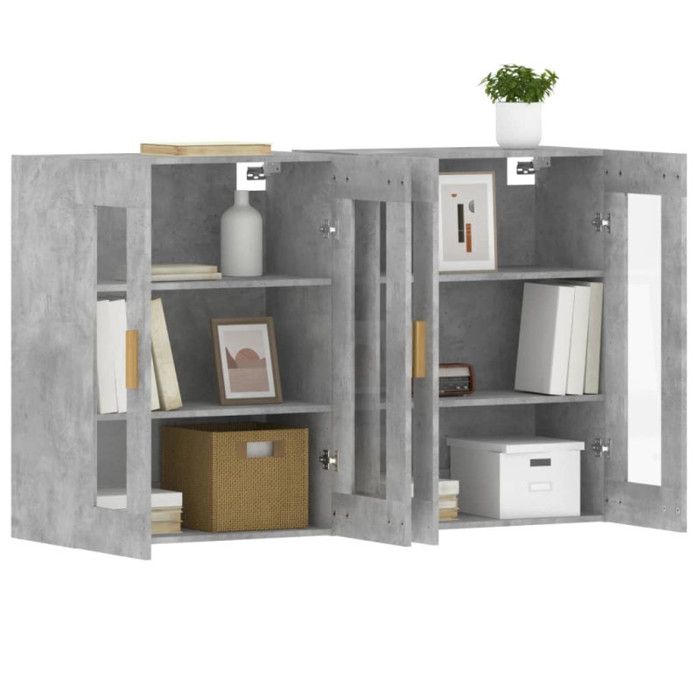 VidaXL Wall Cabinets 2 Pcs Concrete Grey Engineered Wood 3197900