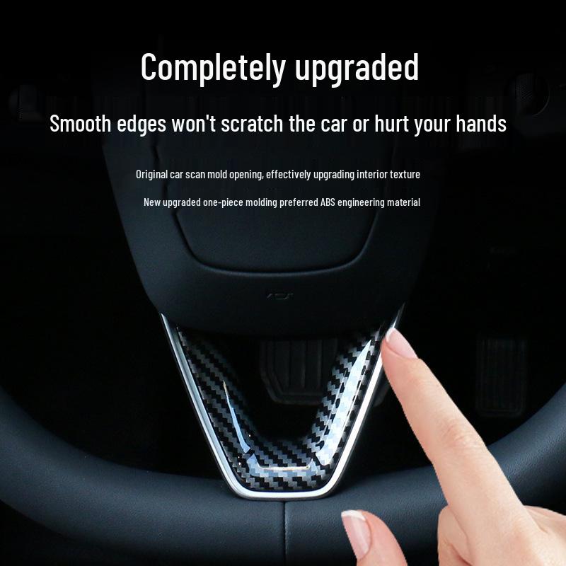 Carbon Fiber Steering Wheel Decoration for Model 3