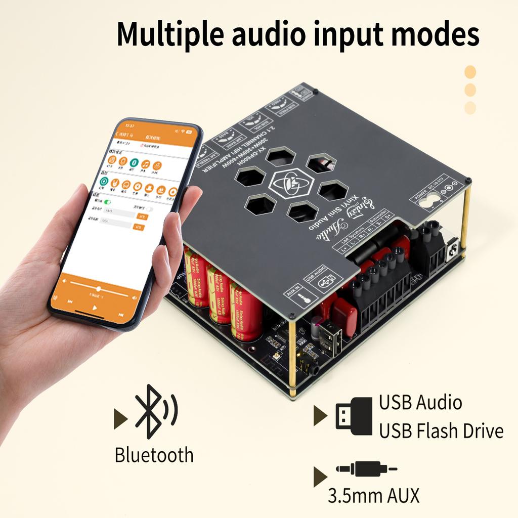DP600H 600W 300Wx2 Bluetooth TPA3255 High Power Amplifier Board and Bass Theater Audio Stereo Sound Subwoofer Amp