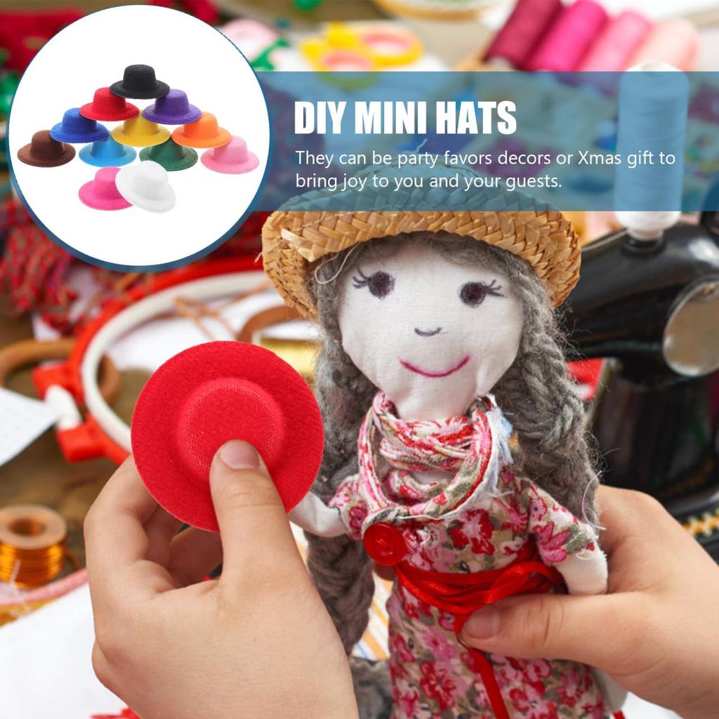 JOINPAYA Mini Hats, Set of 12, Mini Gentleman's Hats, Doll Accessories, Craft Decorations, Props, Dollhouse Ornaments, Approx. 1.7 x 1.7 x 0.6 inches