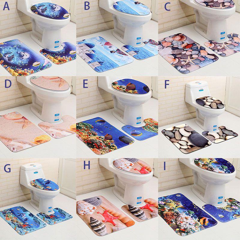 Premium Quality 3d Cartoon Design Bathroom Set With Non-slip Bath Mat And Rug