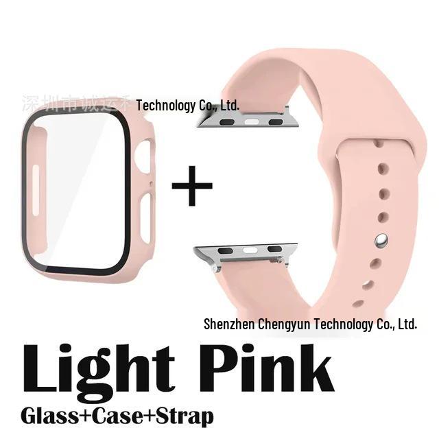 

Silicone Strap & Apple Watch Case Set for iWatch S8 41mm розовый/песочный