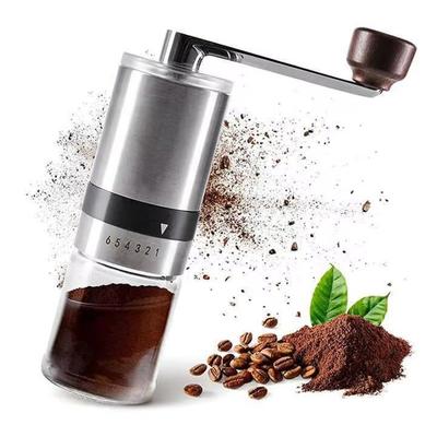 Manual Coffee Grinder 6 Adjustable Grind Settings, Ceramic Burr Hand Crank Portable for Espresso/Camping/Home & Travel Use
