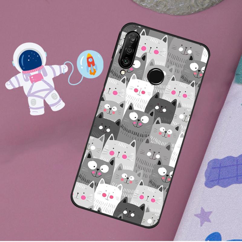 Funny Cat Collage For Huawei Nova 12s 12i 11i 8i Y73 Y72 Y61 Y91 Y90 Y70 Y60 9 10 SE P30 P40 Lite P60 Pro Case