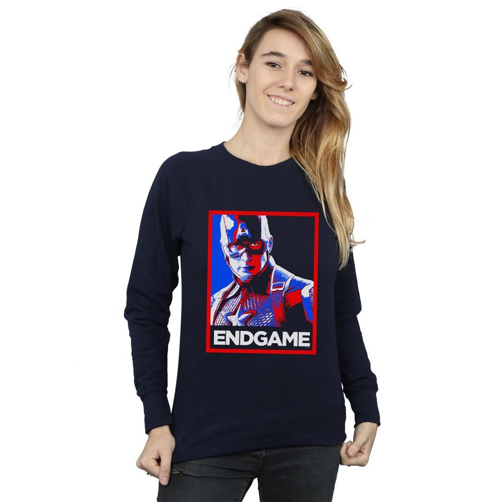 Marvel Womens/Ladies Avengers Endgame Captain America Poster Sweatshirt