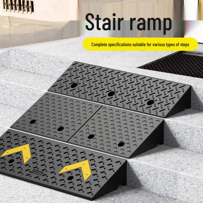 50cm Rubber Ramp Threshold Pad: Doorway & Curb Speed Bump Rubber Thickened [50*25*4cm H]