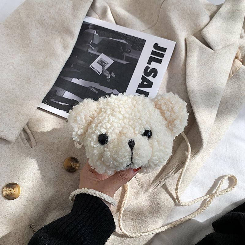 Cute Cartoon Bear Shoulder Bag For Children Kids Messenger Bags Animals Backpack Stuffed Plush Single Shoulder Bag Girls Purses