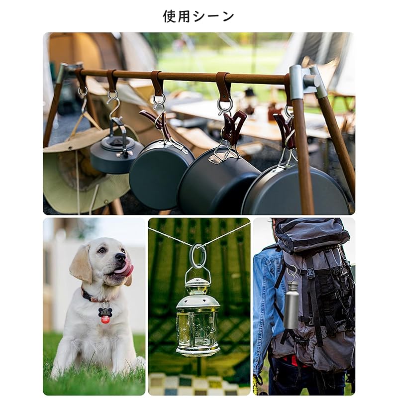 [TIMULTI] round shape carabiner key ring Fashionable Made of titanium lightweight small size one touch storage Load capacity 20Kg (Titanium) Gray *2