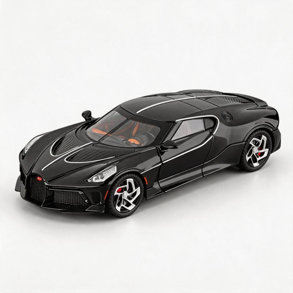 1:24 La Voiture Noire Alloy Sports Car Model Diecast Metal Toy Vehicles Car Model Collection High Simulation Friends Gifts