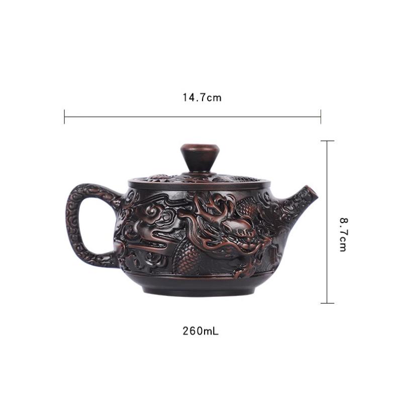 

260ml Yunnan Purple Pottery Teapot Large Capacity Phoenix Singing Pot Kungfu Tea Set Household Handmade Rotatable Teapot