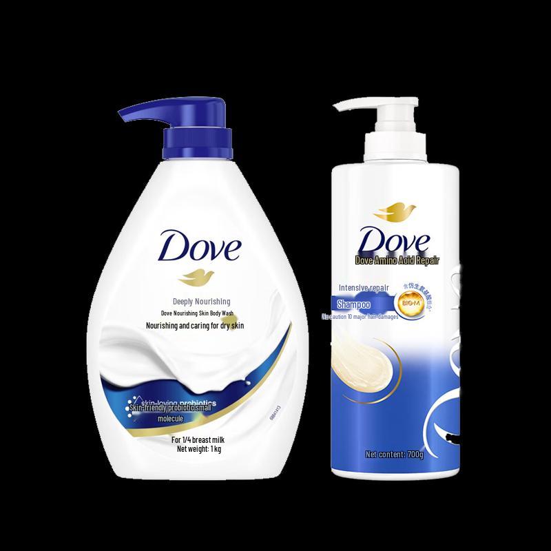 Dove Deeply Nourishing Shower Gel & Intensive Repair Shampoo Bundle