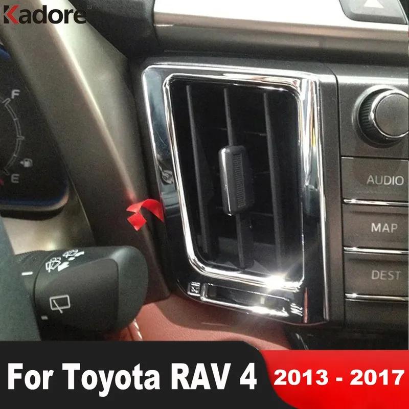 Для Toyota RAV4 RAV 4 2013 2014 2015 2016 2017 Хромированная накладка на воздуховод, накладка на внутреннюю ручку двери, аксессуары для интерьера