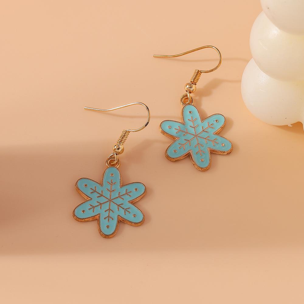 Cute Christmas Earrings Santa Claus Elk Snowman Snowflake Earrings for Women Girls X'mas New Year Jewelry Gifts