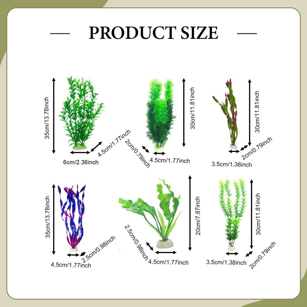 10Pcs Artificial Aquarium Plants Ornaments, Scenery, Multi Shape ,Colorful Fake Decorations, Betta Goldfish Tank Accessories