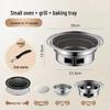 Portable Korean-Style Charcoal BBQ Grill with Baking Pan and Grill Net for Home and Outdoor Use