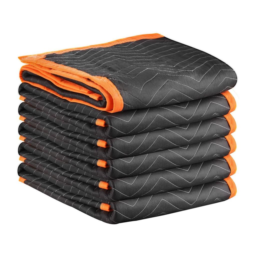 Moving Blankets 6 Pcs, 2032 X 1829 Mm (15.9 Kg/dz) Large Packing Blankets with Cotton Filling, Heavy Duty Nonwoven Fabric Padded Moving Blanket for