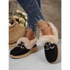 Winter New Metal Buckle Fleece Cotton Shoes Women's 2025 Plus-size Thick-soled Warm Fur Sneakers