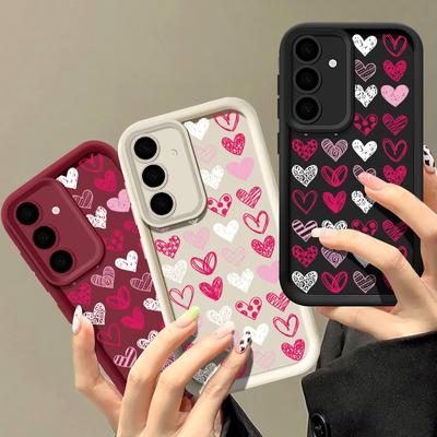 Kleurrijk Liefdeshart Telefoonhoesje Voor Samsung S25 S24 S22 Ultra Plus S23 S21 S20 Fe A55 A54 A53 A52 A35 A15 5g Schokbestendig Siliconen Zacht Hoesje
