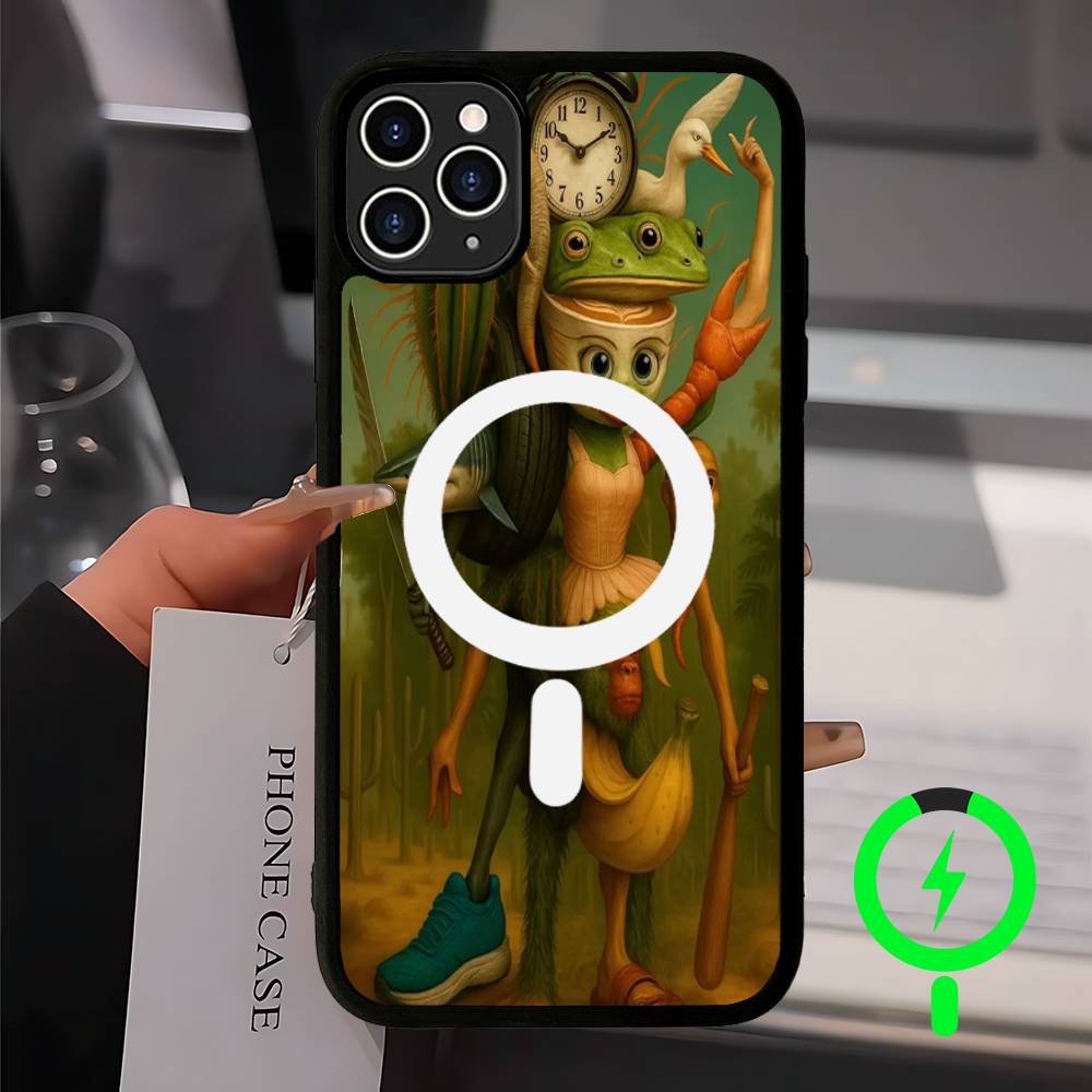 ITALIAN Brainrot Creative Animal For Magesafe Magnetic Wireless Phone Case For IPhone 17 Pro Max Air 13 12 Mini 16 15 14 11