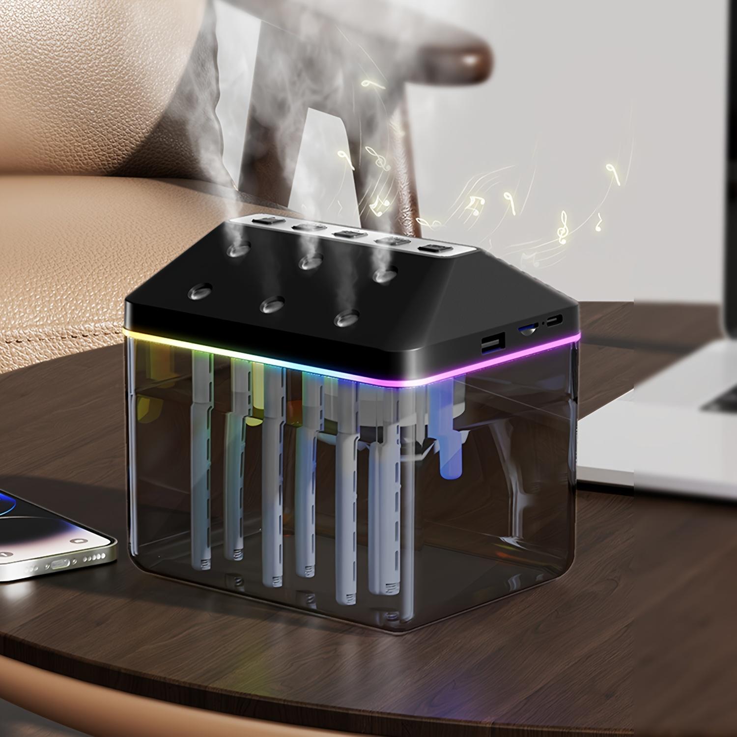 

Ultrasonic Cool Mist Humidifier with Sound System, USB Rechargeable 1200mAh Lithium Battery, Wick Filter, Multi Room Use, Portable Nano Spray