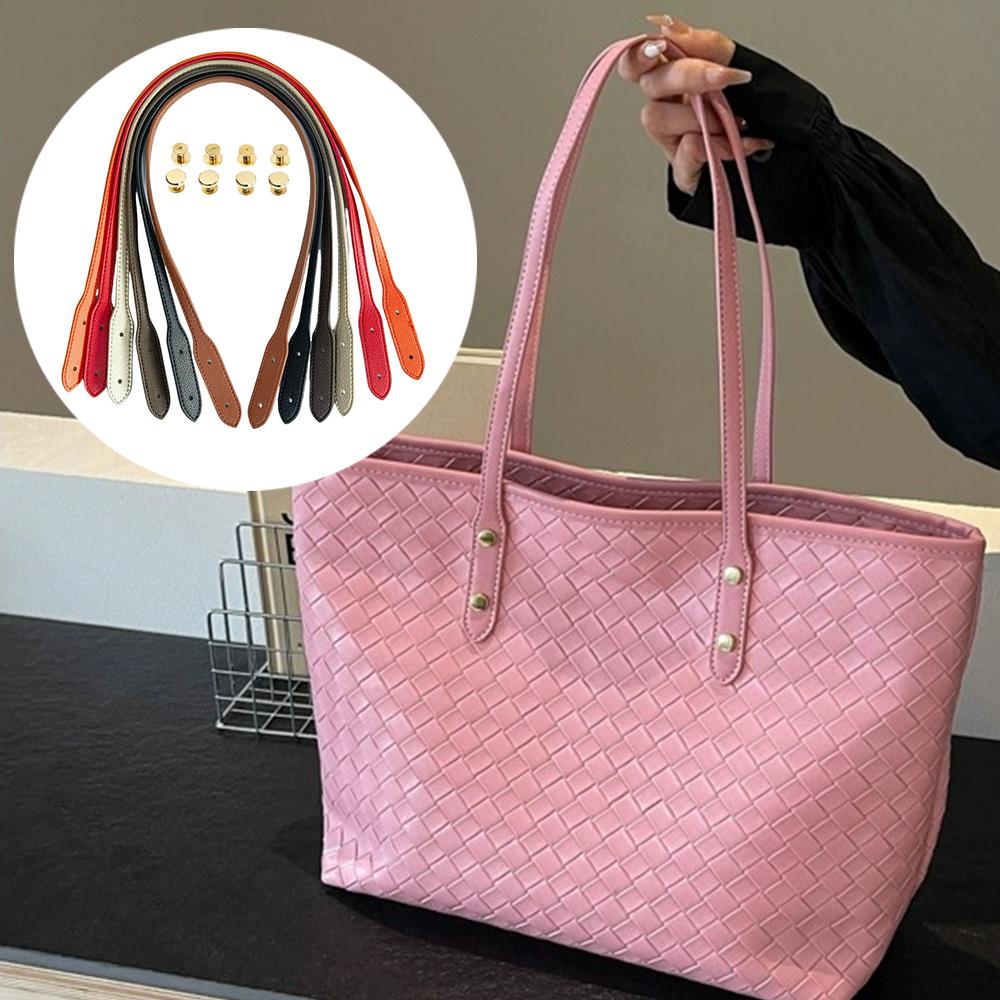 2025 1Pair PU Leather Shoulder Bag Straps Women Handbag Straps Girl's Bag Strap With Snap DIY Replacement Handle For Handbags