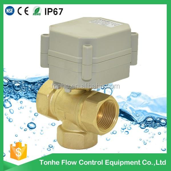3-Wege motorisiertes Kugelhahn 12V 24V Mini Auto Wasser Absperrung Elektrisches Ventil