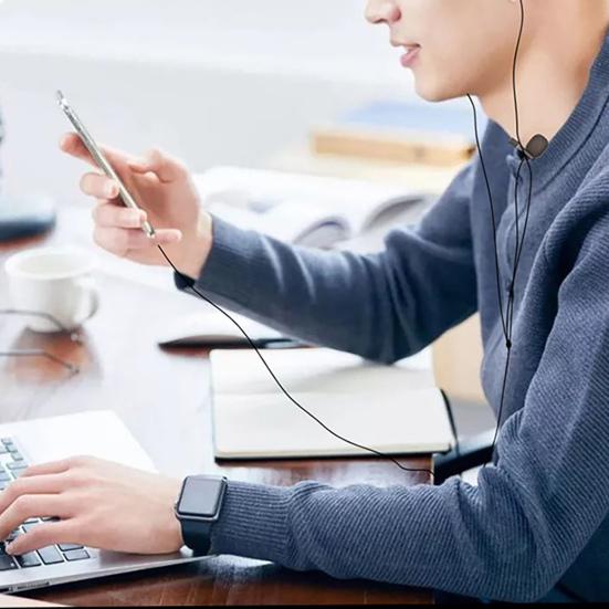 1.5m Lapel Microphone Professional Noise Reduction Mini Live Broadcast Recording Lavalier Headset Microphone for Mobile Phone