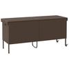 Garden Storage Box with Wheels Brown 160x55x75 cm Poly Rattan