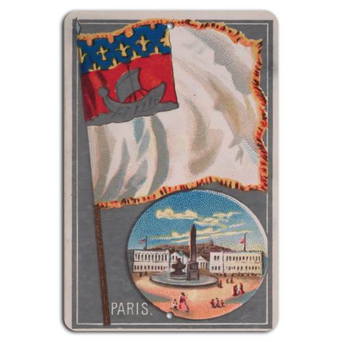 Paris Charm Vintage Flag Monument Metal SignAluminum 20x30cm(7.8x11.8inch)