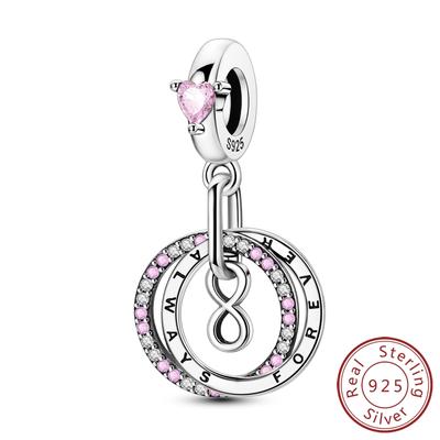 Fit Original Bracelet Copper Eternal Love Charms Beads Pendants For Women Jewelry Making Gift