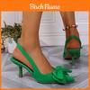 Scarpe Estive da Donna con Tacco Alto a Punta con Elastico Slip-on per Feste e Uso Casual