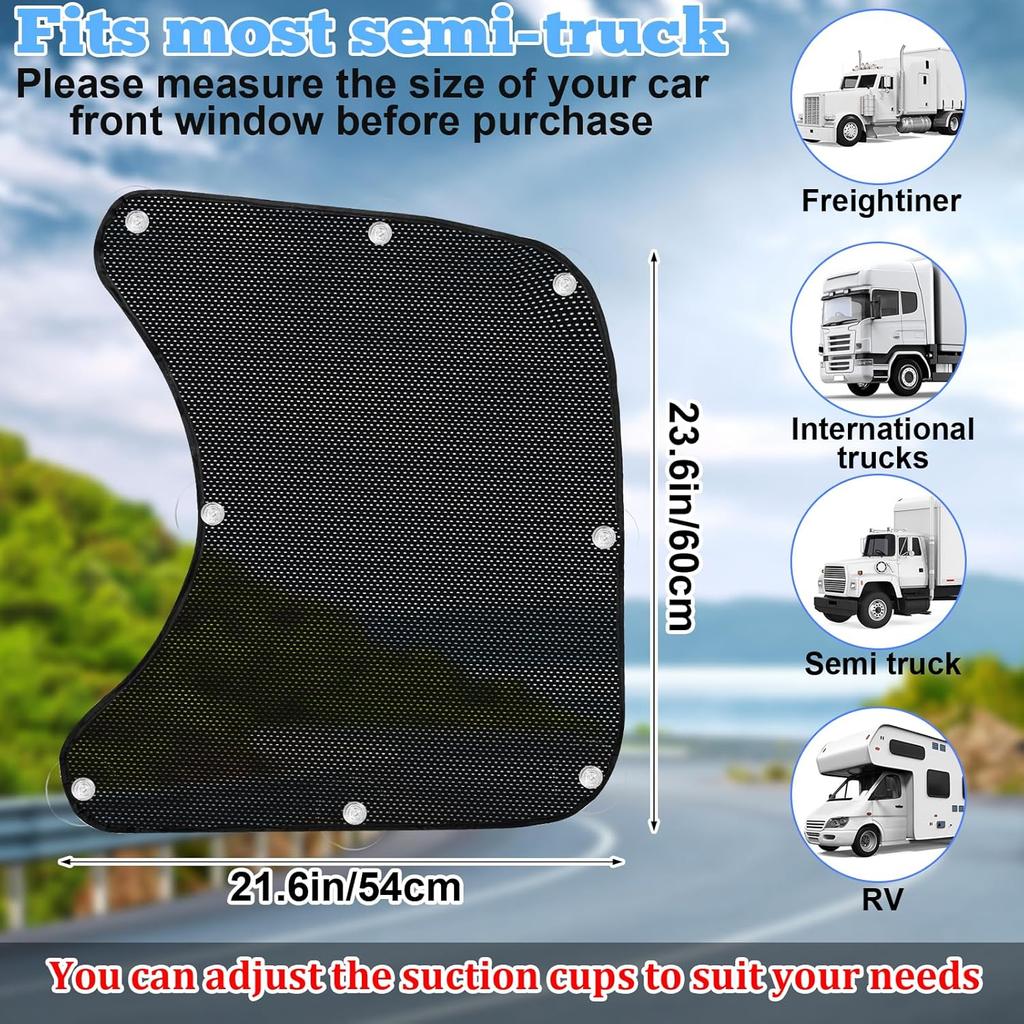 2PCS Side Window Sunshades For Semi-Truck,23.6X21.6Inch Car Side Window Shade RV Semi Truck Accessories