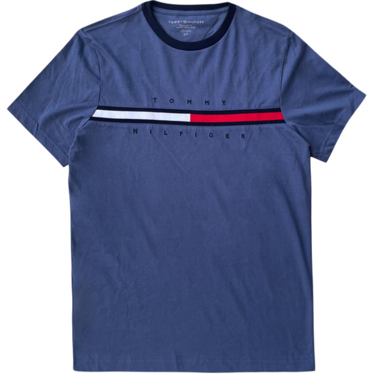 Tommy Hilfiger SS25 Logo Comfortable Versatile Fitted Crew Neck Short Sleeve T-Shirt Men Tops 78JA524-420-C9T