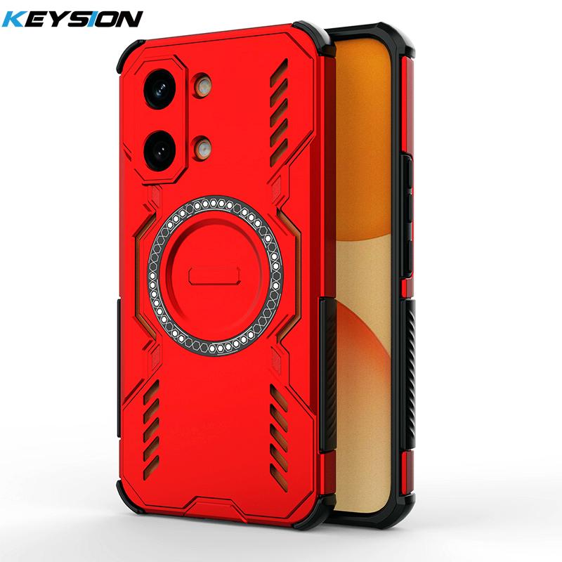 KEYSION Hollow Heat Dissipation Case for Xiaomi POCO X8 Pro Max TPU+PC Magnetic Cooling Shockproof Phone Cover for POCO X8 Pro