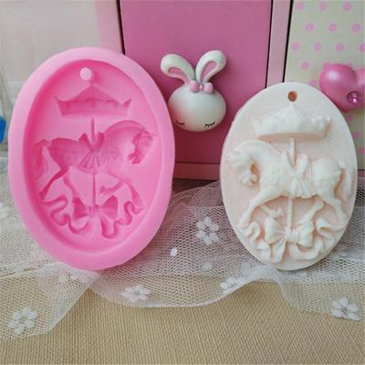 Silikona veidne 3D Trojas zirga forma Fondant kūka Šokolādes cepumu veidnes Kāzu dekorēšanas rīki