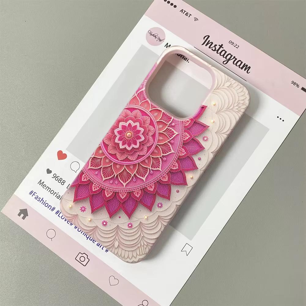 Blooming Mandala Flowers Phone Case For iPhone 17 17Air 16 15 14 13 12 11 Plus Pro Max High Quality Silicone Soft Cover Funda