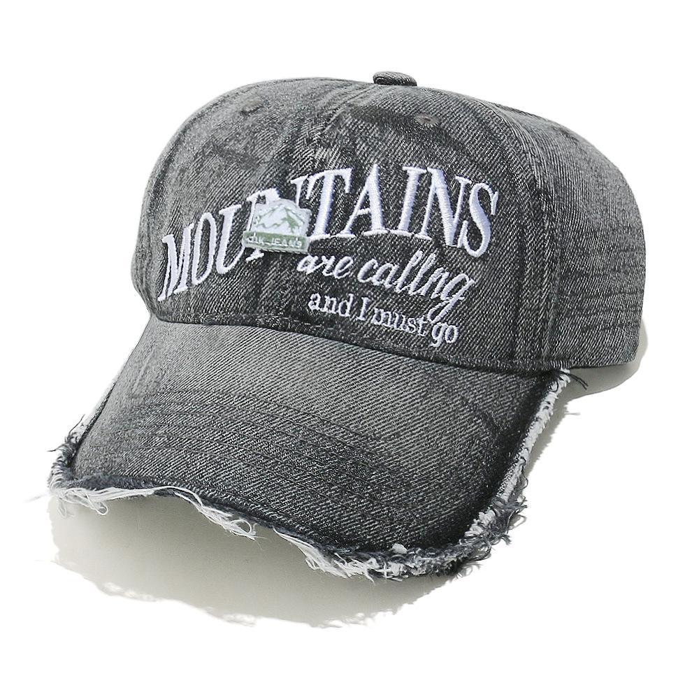 Xiyin Temu European and American sun hat mountain peak letter trend cap women's washed denim baseball cap outdoor