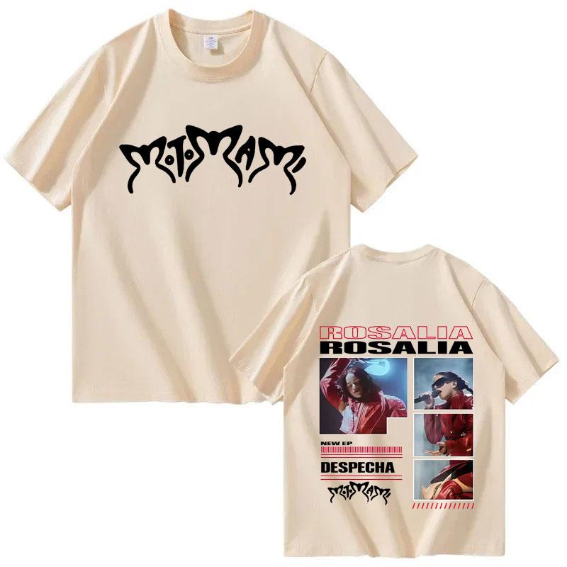 Singer Rosalia Motomamis Unisexs and Womens Aesthetic Clothing for Harajuku 2026 Summer Pure Cotton 100 Printed Tshirt